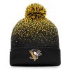 Pánská zimní čepice Pittsburgh Penguins NHL Iconic Gradiant Beanie Cuff with Pom Black-Yellow Gold