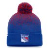 Pánská zimní čepice New York Rangers NHL Iconic Gradiant Beanie Cuff with Pom Deep Royal-Athletic Red