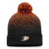 Pánská zimní čepice Anaheim Ducks NHL Iconic Gradiant Beanie Cuff with Pom Black-Dark Orange