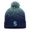 Pánská zimní čepice Seattle Kraken NHL Iconic Gradiant Beanie Cuff with Pom Traditional Navy-Icy Blue