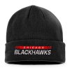 Pánská zimní čepice Chicago Blackhawks NHL Authentic Pro Game & Train Cuffed Knit Black