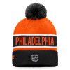 Pánská zimní čepice Philadelphia Flyers NHL Authentic Pro Game & Train Cuffed Pom Knit Black-Dark Orange