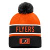 Pánská zimní čepice Philadelphia Flyers NHL Authentic Pro Game & Train Cuffed Pom Knit Black-Dark Orange