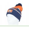 Pánská zimní čepice Edmonton Oilers NHL Authentic Pro Game & Train Cuffed Pom Knit Athletic Navy-Dark Orange