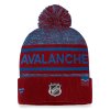 Pánská zimní čepice Colorado Avalanche NHL Authentic Pro Rink Heathered Cuffed Pom Knit