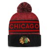 Pánská zimní čepice Chicago Blackhawks NHL Authentic Pro Rink Heathered Cuffed Pom Knit