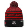 Pánská zimní čepice Chicago Blackhawks NHL Authentic Pro Rink Heathered Cuffed Pom Knit
