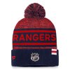Pánská zimní čepice New York Rangers NHL Authentic Pro Rink Heathered Cuffed Pom Knit