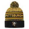 Pánská zimní čepice Pittsburgh Penguins NHL Authentic Pro Rink Heathered Cuffed Pom Knit