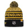 Pánská zimní čepice Pittsburgh Penguins NHL Authentic Pro Rink Heathered Cuffed Pom Knit