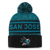 Pánská zimní čepice San Jose Sharks NHL Authentic Pro Rink Heathered Cuffed Pom Knit