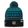 Pánská zimní čepice San Jose Sharks NHL Authentic Pro Rink Heathered Cuffed Pom Knit