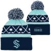 Dětská zimní čepice Seattle Kraken NHL Face-Off Cuff Pom