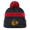 Pánská zimní čepice Chicago Blackhawks NHL Authentic Pro Rink Beanie Cuff With POM