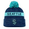 Pánská zimní čepice Seattle Kraken NHL Authentic Pro Rink Beanie Cuff With POM