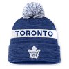 Pánská zimní čepice Toronto Maple Leafs NHL Authentic Pro Rink Beanie Cuff With POM