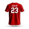 Dámské tričko Lukáš Sedlák #23 Czech National Emblem 2025 Red
