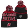 Dětská zimní čepice New Jersey Devils NHL Puck Pattern Cuffed Pom