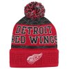 Dětská zimní čepice Detroit Red Wings NHL Puck Pattern Cuffed Pom