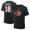 Pánské tričko Ottawa Senators NHL Tim Stutzle #18 Authentic Stack Name & Number T-Shirt - Black