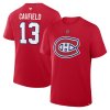 Pánské tričko Montreal Canadiens NHL Cole Caufield #13 Authentic Stack Name & Number T-Shirt - Red