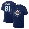 Pánské tričko Winnipeg Jets NHL Kyle Connor #81 Authentic Stack Name & Number T-Shirt - Navy