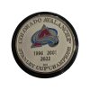 Puk Colorado Avalanche Medallion Stanley Cup Years