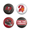 Sada placek Tampa Bay Buccaneers NFL Button 4 Pack