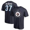 Pánské tričko #37 Connor Hellebuyck Winnipeg Jets NHL Stack Logo Name & Number