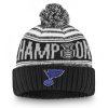 Pánská zimní čepice St. Louis Blues NHL Stanley Cup Champions 2019 Cuff Pom