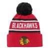 Dětská zimní čepice Chicago Blackhawks NHL Wordmark Cuffed Pom