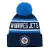 Dětská zimní čepice Winnipeg Jets NHL Wordmark Cuffed Pom