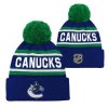 Dětská zimní čepice Vancouver Canucks NHL Wordmark Cuffed Pom