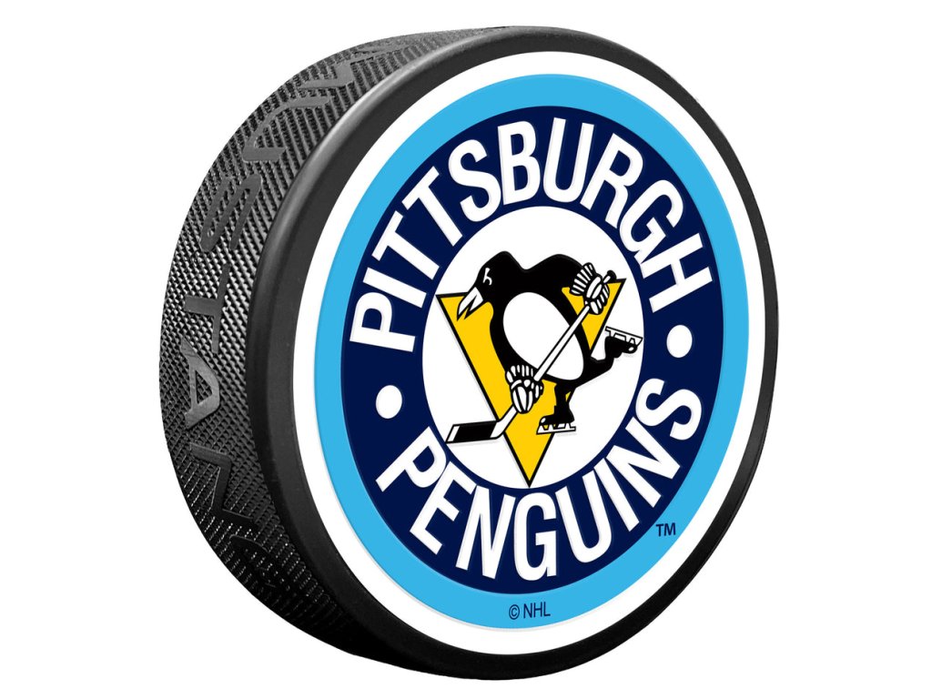 Puk Pittsburgh Penguins NHL Vintage Striped Textured Puck