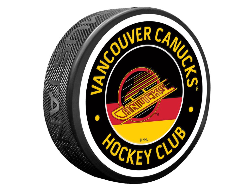 Puk Vancouver Canucks NHL Red Vintage Striped Textured Puck