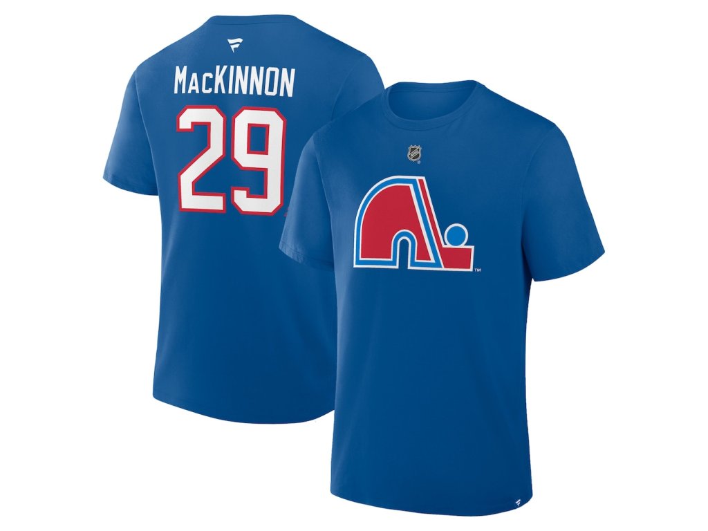 Pánske tričko Nathan MacKinnon #29 Avalanche Fanatics Heritage Authentic Stack Name & Number