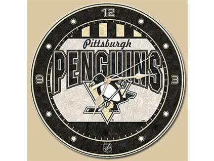 NHL Nástenné hodiny Pittsburgh Penguins Art Glass Wall