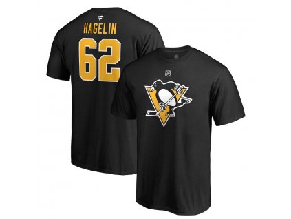 Tričko #62 Carl Hagelin Pittsburgh Penguins Stack Logo Name & Number