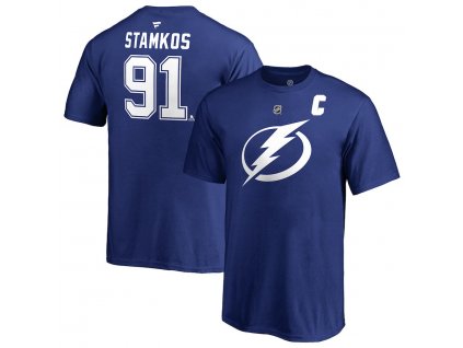 Detské Tričko #91 Steven Stamkos Tampa Bay Lightning Stack Logo Name & Number