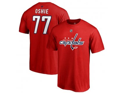 Pánské tričko #77 T.J. Oshie Washington Capitals NHL Stack Logo Name & Number