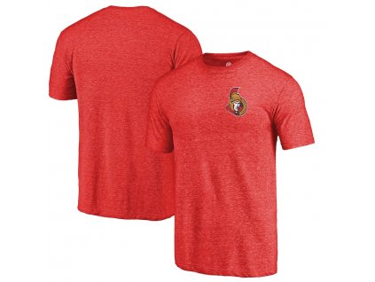 Pánské tričko Ottawa Senators NHL Primary Logo Left Chest Distressed Tri-Blend