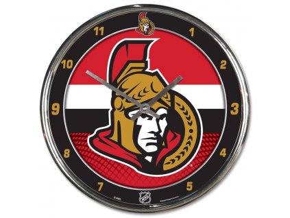 Hodiny Ottawa Senators NHL WinCraft Chrome Wall Clock
