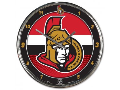 Hodiny Ottawa Senators WinCraft Chrome Wall Clock