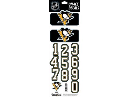 Samolepky na helmu Pittsburgh Penguins NHL Decals Black