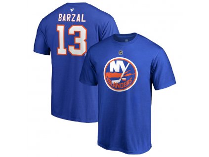 Pánské tričko New York Islanders NHL Mathew Barzal #13 Stack Logo Name & Number