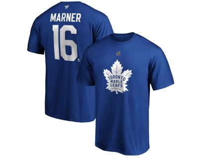 Pánské tričko Mitch Marner #16 Toronto Maple Leafs NHL Stack Logo Name & Number