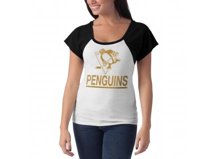 Dámské tričko Pittsburgh Penguins Big Time Slim Fit Raglan T-Shirt (Veľkosť XL)