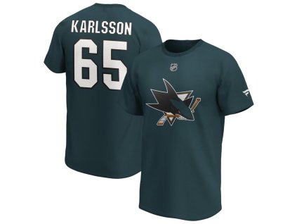 Pánské tričko Erik Karlsson San Jose Sharks NHL Iconic Name & Number Graphic