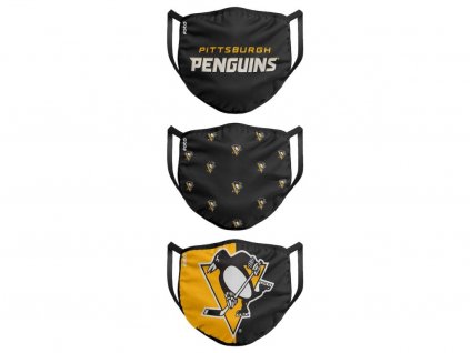 Rúška Pittsburgh Penguins FOCO - set 3 kusy EU