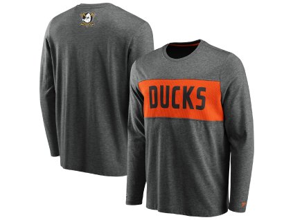 Pánske Tričko Anaheim Ducks Iconic Back to Basics Long Sleeve Shirt